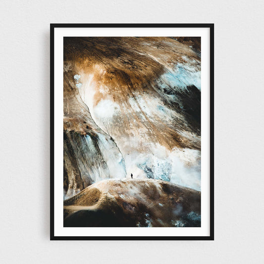 Iceland fine art photography print featuring Hveradalir geothermal area in Kerlingarfjoll mountains