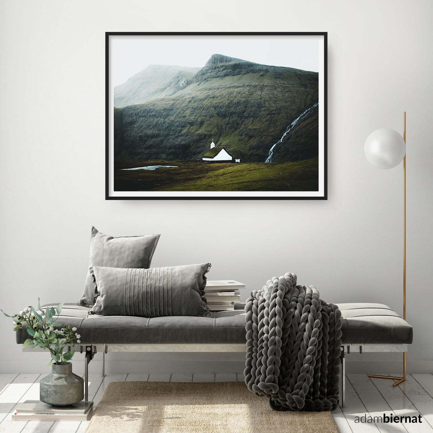 Nordic Interior Design - White Turf Church Saksun Print