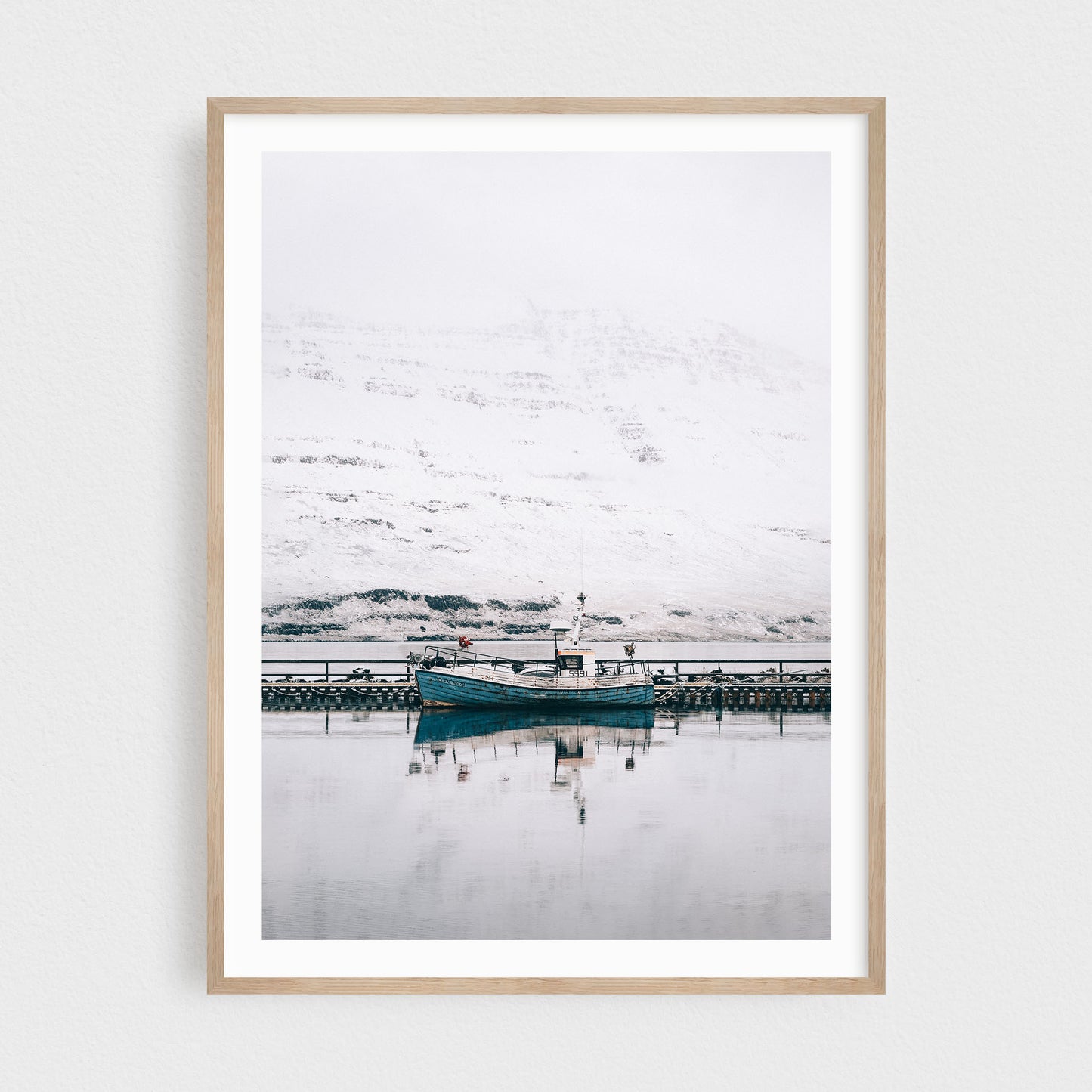 Blue Fishing Boat in Seyðisfjörður