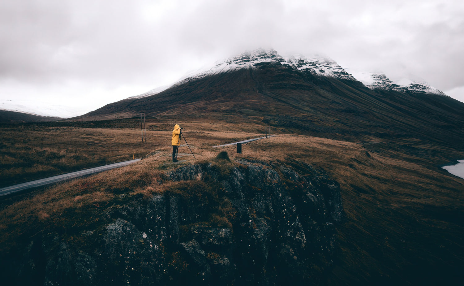 Adam Biernat photographing in East Iceland