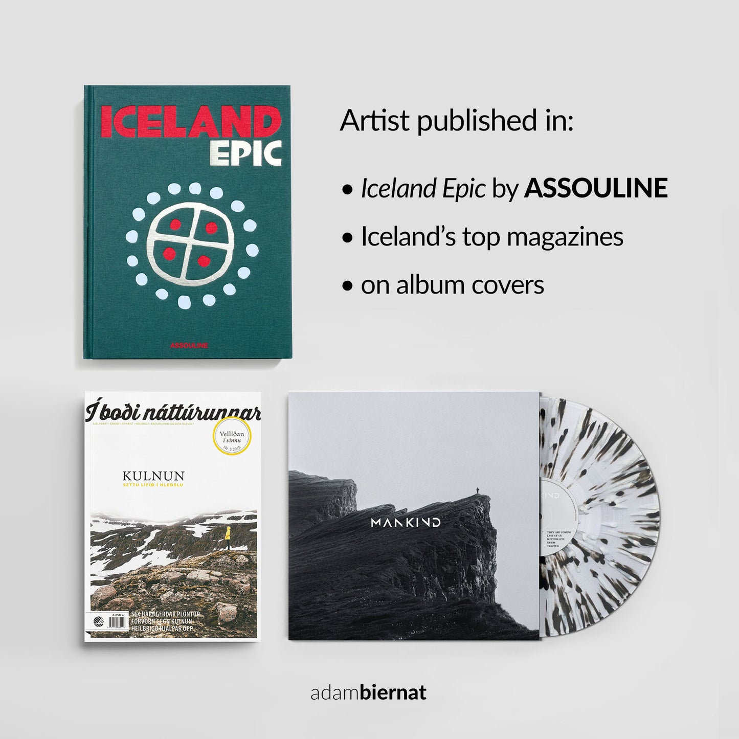 Adam Biernat, fine art photographer published in Assouline's Iceland Epic and Iceland's top magazines.