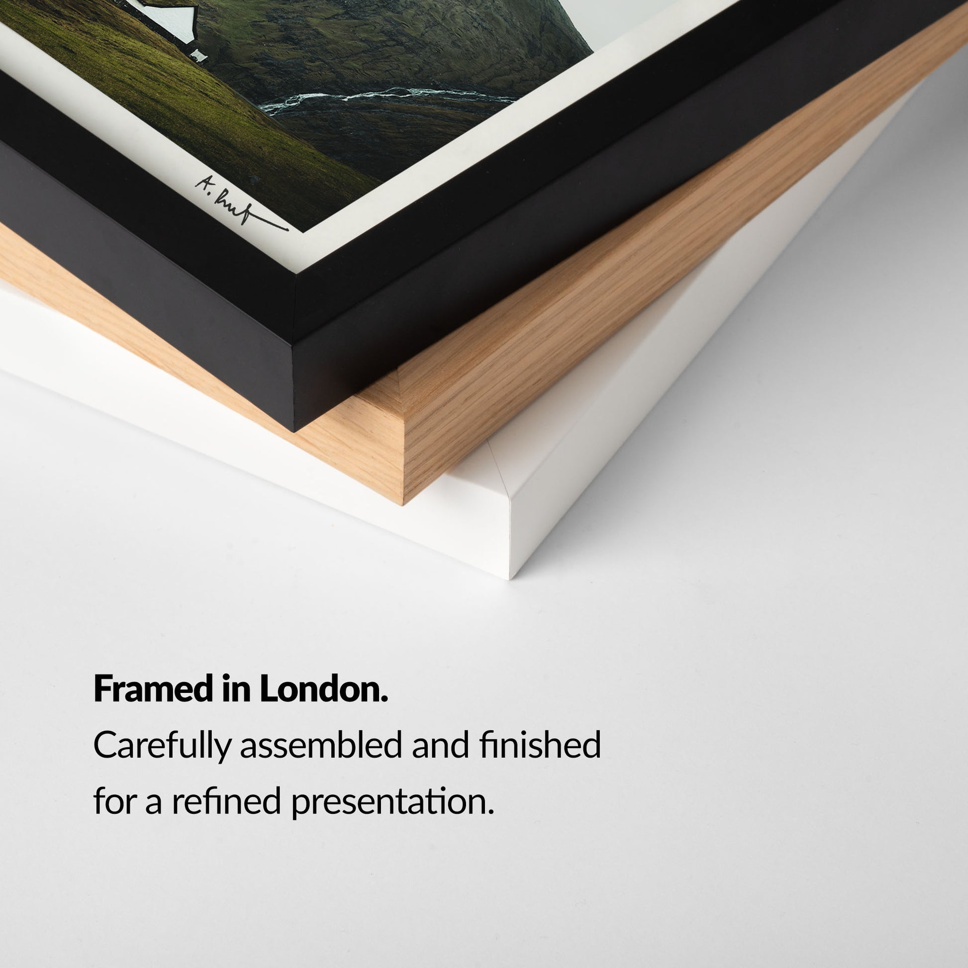Framed artwork by Adam Biernat on a white background, text indicating 'Framed in London'.