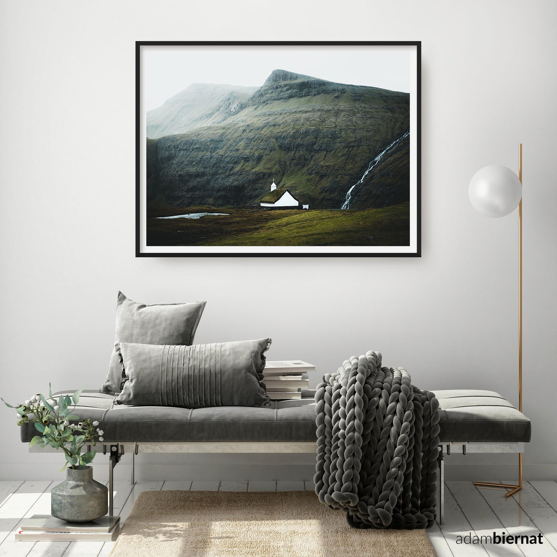 Nordic Interior Design - White Turf Church Saksun Print